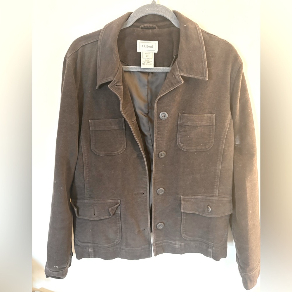 L.L. Bean women’s chocolate brown velvet jacket size XL